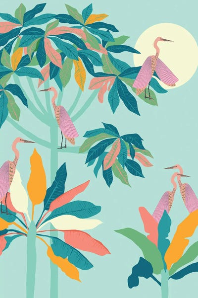 Herons: Drawn To The Moon by 83 Oranges