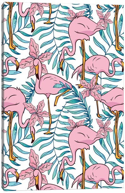 Boho Flamingo Canvas Art Print - Flamingo Art