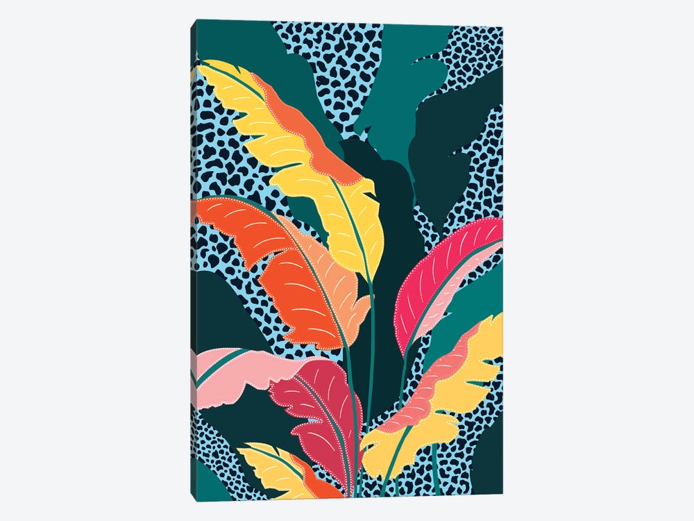 Teal And Tangerine, Botanical Nature Jungle Plants by 83 Oranges 1-piece Canvas Wall Art