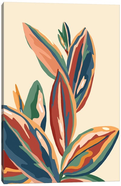 Mediterranean Botanical, Vintage Nature Plants Tropical Nature Canvas Art Print - Mediterranean Décor