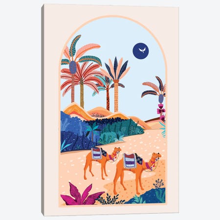 The Arabian Desert, Nature Landscape Travel Illustration Canvas Print #UMA2257} by 83 Oranges Art Print