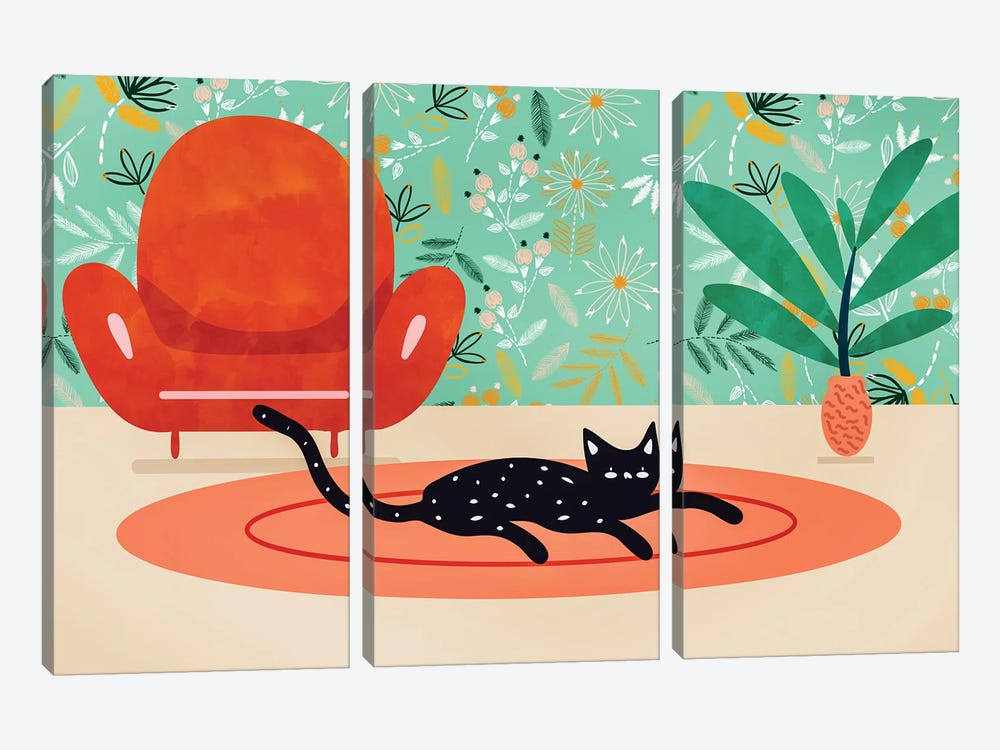 Boho Cat by 83 Oranges 3-piece Canvas Print