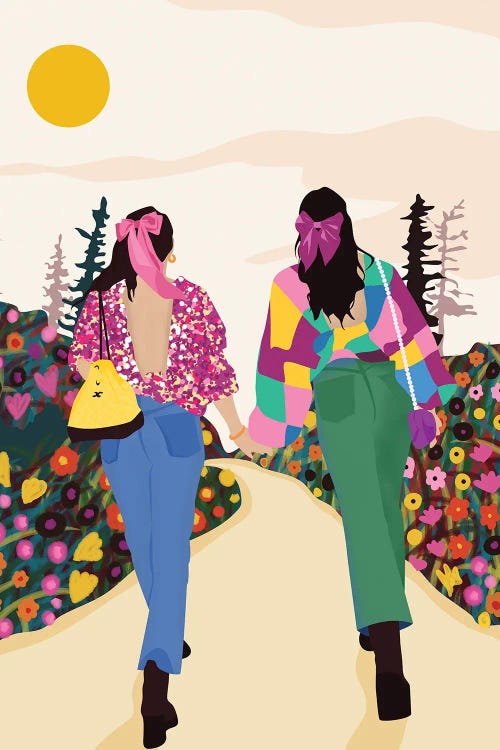 Besties, Best Friends Friendship Fashion by 83 Oranges wall art