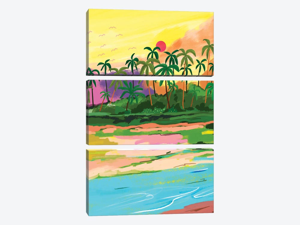Tropical Backwaters Of Kerala by 83 Oranges 3-piece Canvas Wall Art