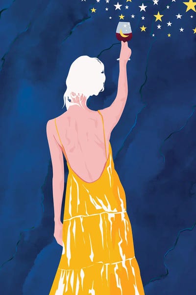 Indigo: Pour Me Some Magic, Moon Stars Night Sky by 83 Oranges