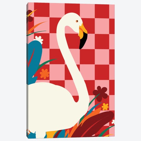 Checkers And The Great Egret Canvas Print #UMA2349} by 83 Oranges Canvas Art