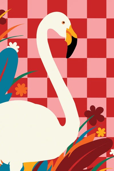Dopamine Decor: Checkers And The Great Egret by 83 Oranges