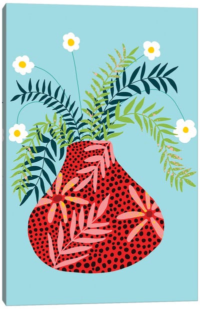 Sunny Side Up Flower Pot Canvas Art Print - Dopamine Decor