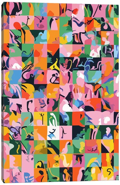 Life On A Checkboard Canvas Art Print - Geometric Abstract Art