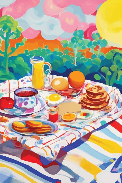 Breakfast Picnic, Colorful Tea Party