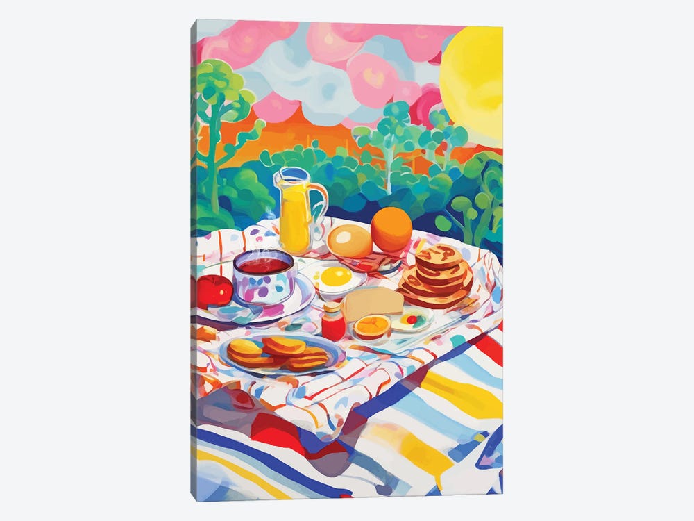 Breakfast Picnic, Colorful Tea Party by 83 Oranges 1-piece Canvas Print