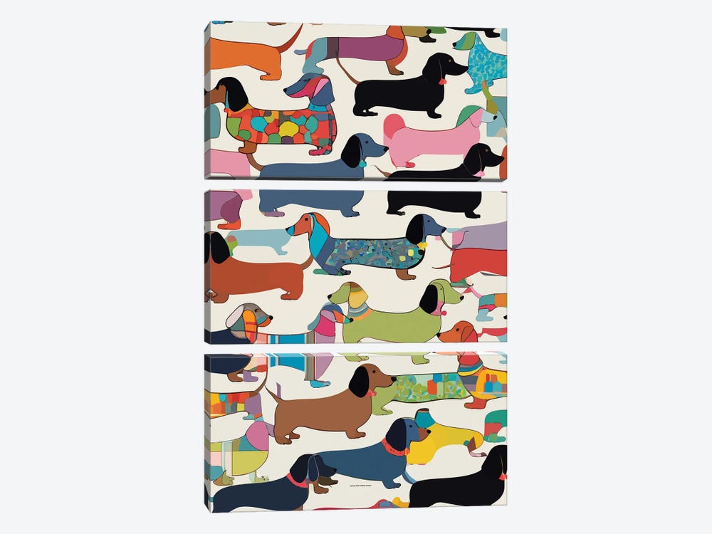 Dachshunds by 83 Oranges 3-piece Canvas Wall Art