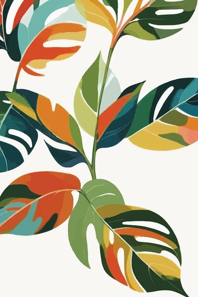 Fine Art Print: Botanical Celebration Of Color, Tropical Nature Plants by 83 Oranges