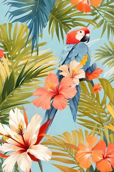 Hibiscuses: Macaw Tropical Solitude by 83 Oranges