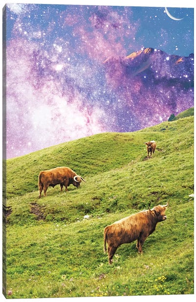 Space Cow Series II Canvas Art Print - Sweet Escape