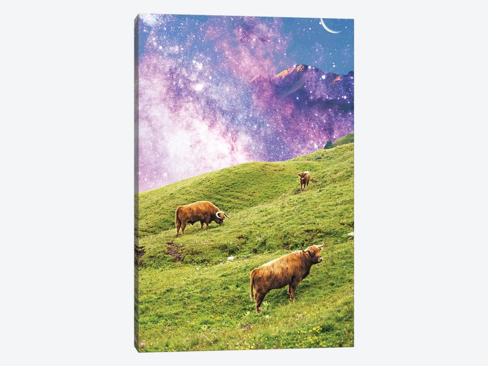 Space Cow Series II by 83 Oranges 1-piece Canvas Wall Art