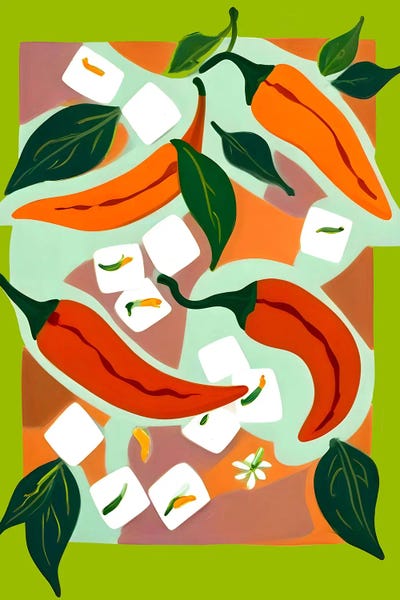 Peppers: Chilies And Ice Cubes by 83 Oranges