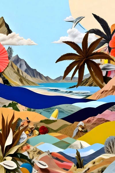 The Beach Bound Surrealist by 83 Oranges framed canvas print