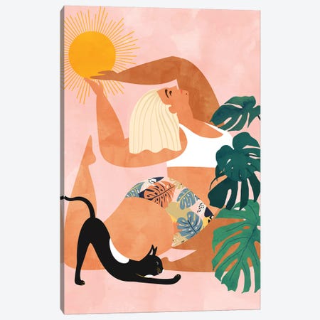 Tropical Yoga Canvas Print #UMA249} by 83 Oranges Canvas Art Print