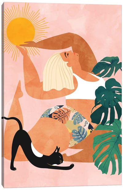 Tropical Yoga Canvas Art Print - Body Positivity Art