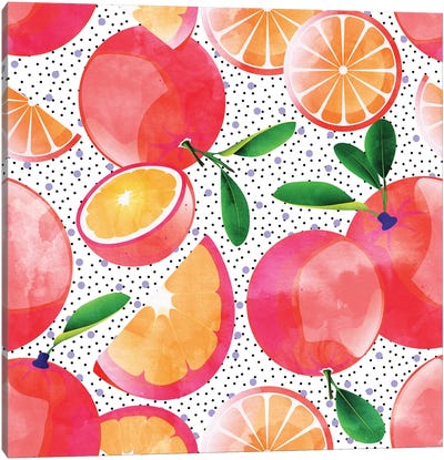 Citrus Love Canvas Art Print - Orange Art