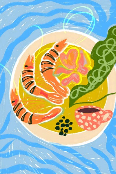 Asian Cuisine: Tiger Prawns Shrimp Sea Food Platter by 83 Oranges