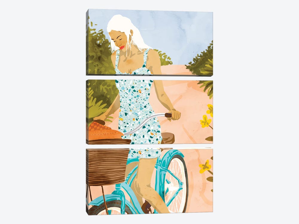 Biking In The Woods by 83 Oranges 3-piece Canvas Art Print