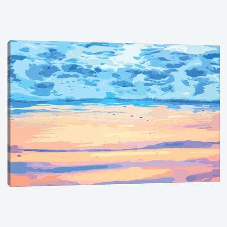 Sunset On The Shore Canvas Print #UMA271} by 83 Oranges Canvas Wall Art