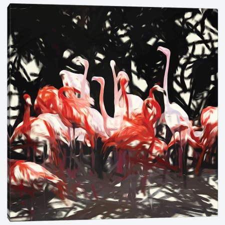 Flamingoes Under The Banyan Tree Canvas Print #UMA292} by 83 Oranges Canvas Art