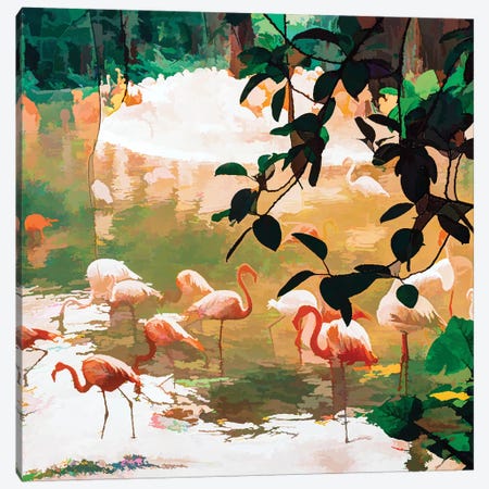 Flamingo Sighting Canvas Print #UMA293} by 83 Oranges Canvas Artwork
