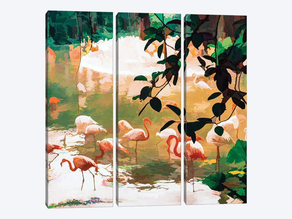 Flamingo Sighting by 83 Oranges 3-piece Canvas Print