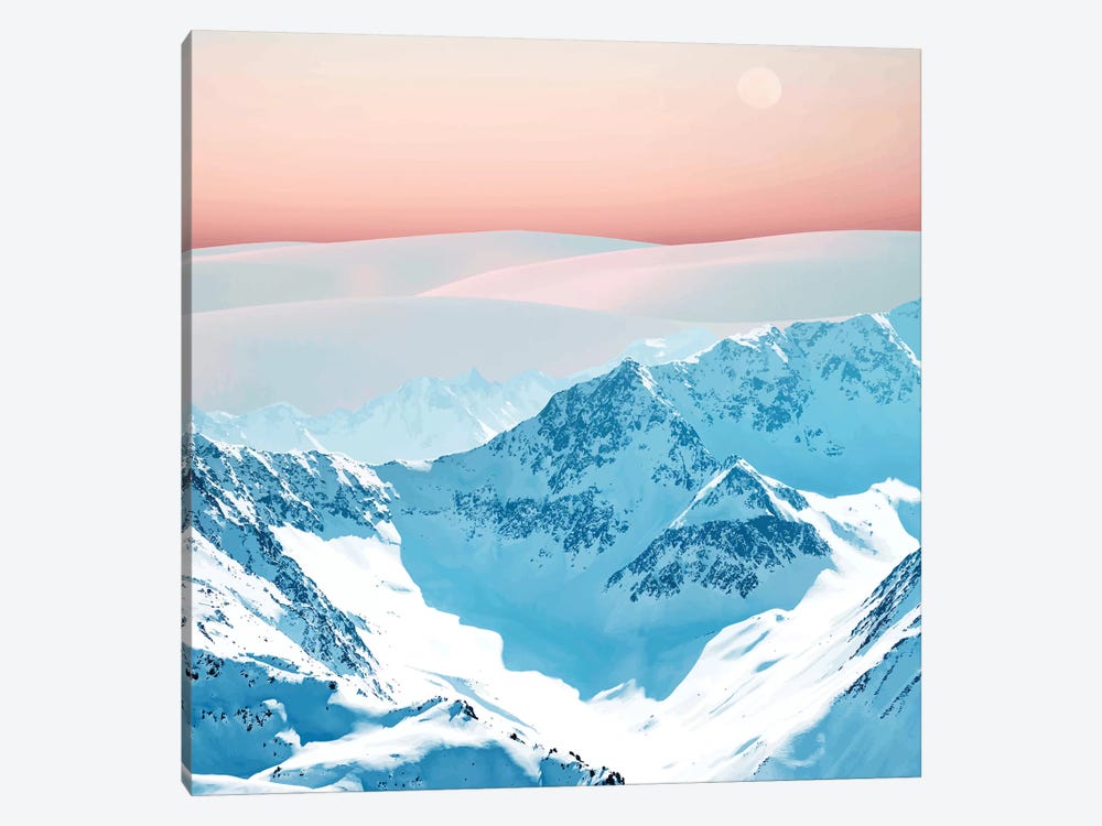 Snow & Blush Horizon by 83 Oranges 1-piece Canvas Wall Art