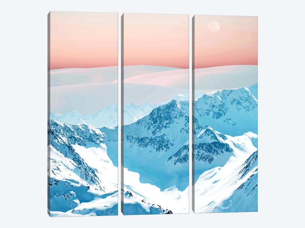 Snow & Blush Horizon by 83 Oranges 3-piece Canvas Wall Art