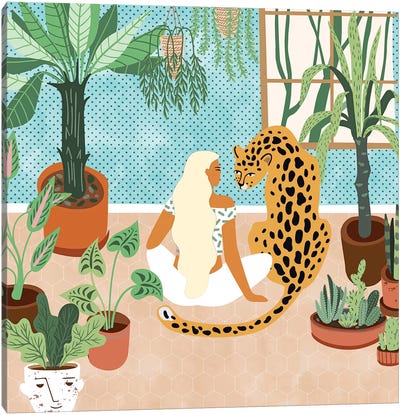 Urban Jungle Canvas Art Print - Leopard Art