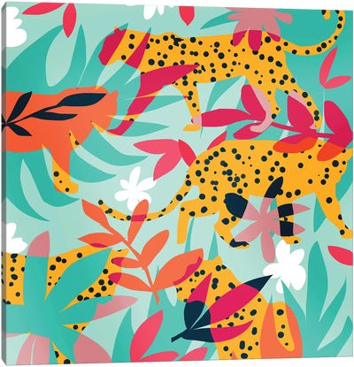 Chasing The Cheetah Canvas Art Print - Animal Patterns