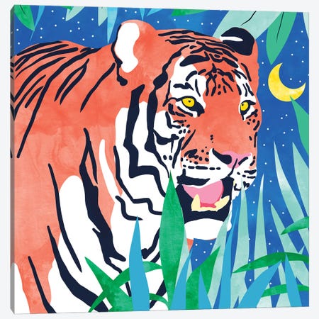 Tiger Forest Canvas Print #UMA386} by 83 Oranges Art Print
