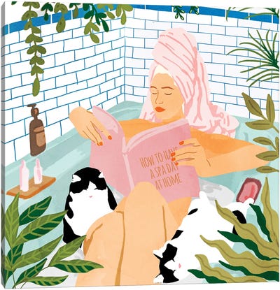 How To Have A Spa Day At Home Canvas Art Print - Self-Care Art