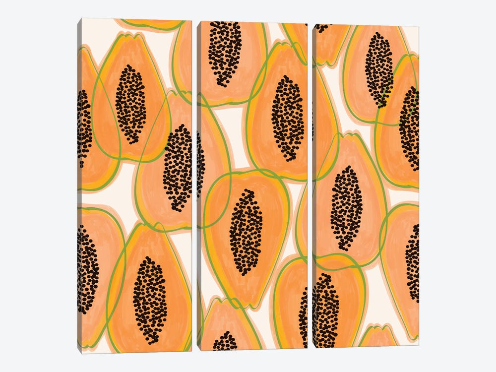 Papaya Cravings by 83 Oranges 3-piece Canvas Art Print