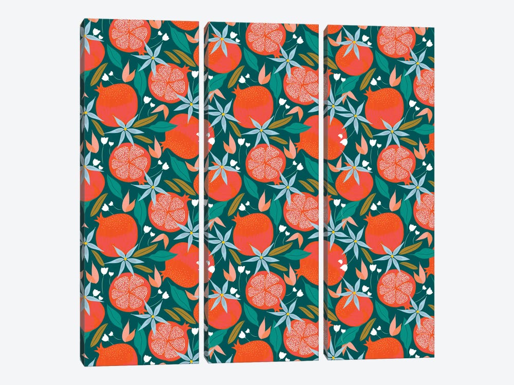 Summer Pomegranate by 83 Oranges 3-piece Canvas Wall Art