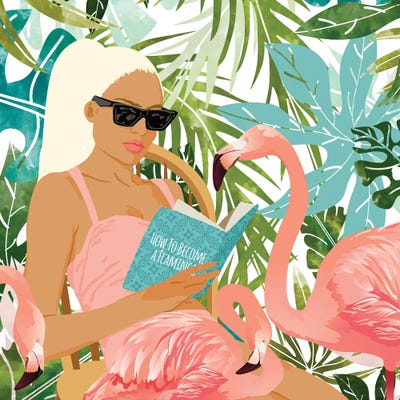 How To Become A Flamingo by 83 Oranges framed canvas print