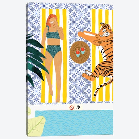 How To Vacay With Your Tiger Canvas Print #UMA527} by 83 Oranges Canvas Print
