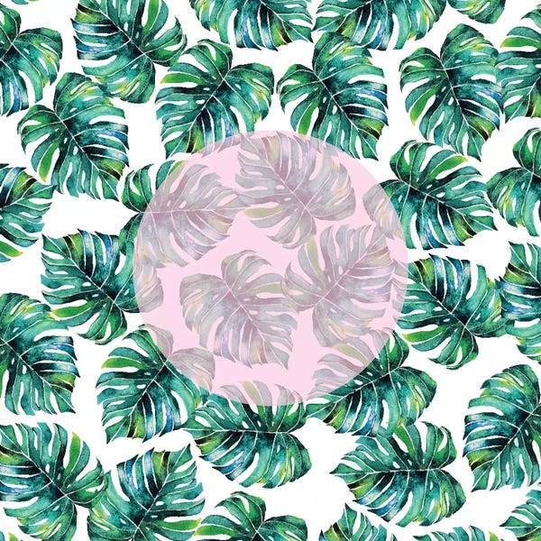 Monstera Pastel Pink Pattern