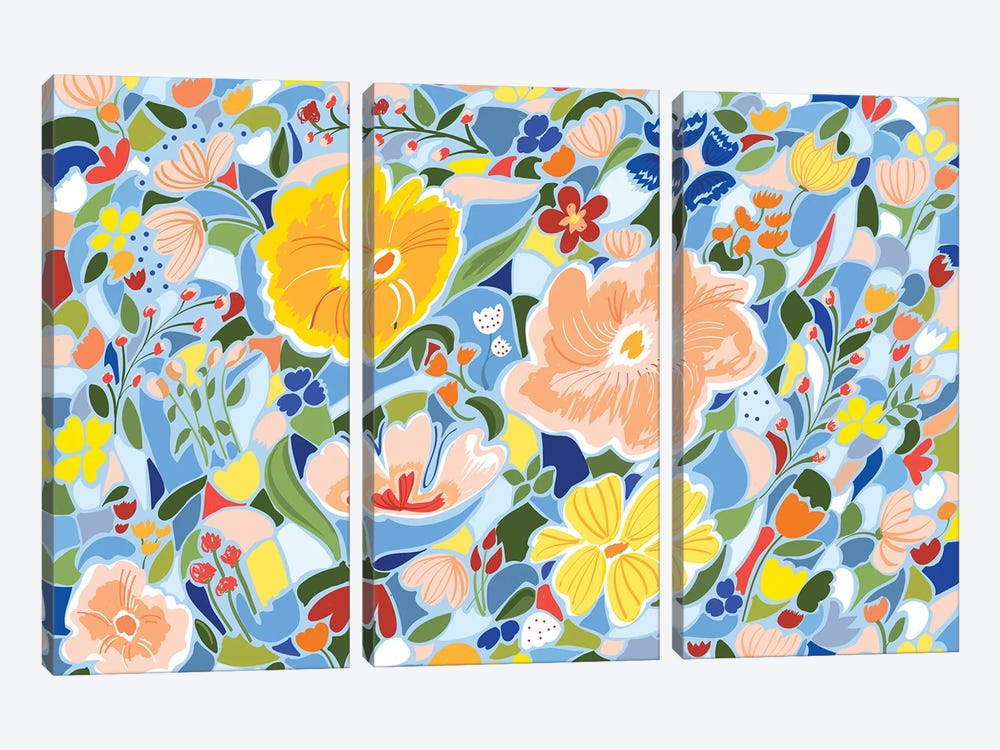 Summery Floral by 83 Oranges 3-piece Canvas Art Print