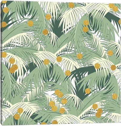 Palm Gold Canvas Art Print - Tropical Décor