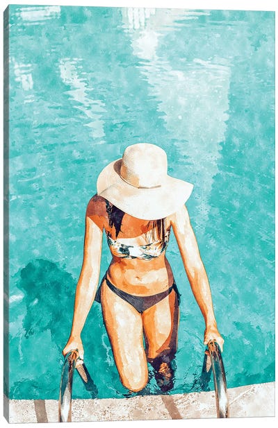 Pool Fashion Canvas Art Print - Swimming Pool Art
