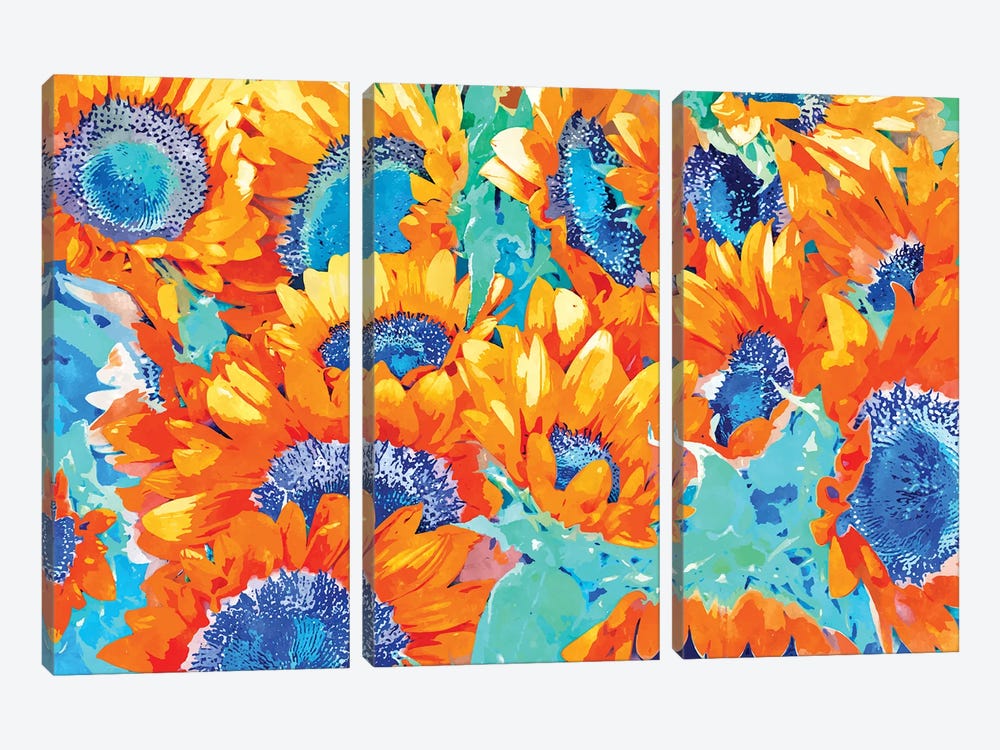 Sunflower Garden by 83 Oranges 3-piece Canvas Artwork