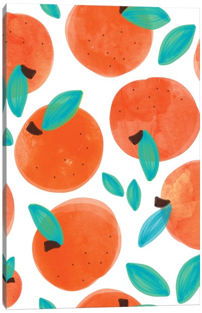 Coral Fruit Canvas Art Print - Orange Art