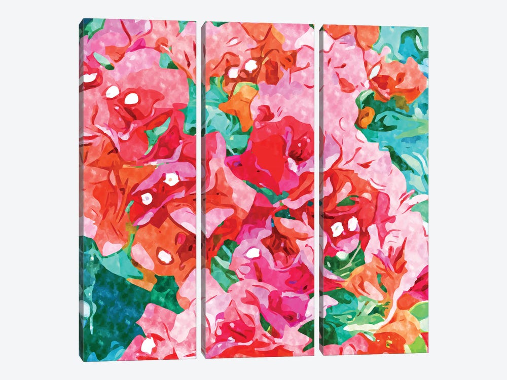 Be Like Bougainvillea, Blooming, Lush, Wild & Unassuming by 83 Oranges 3-piece Canvas Print