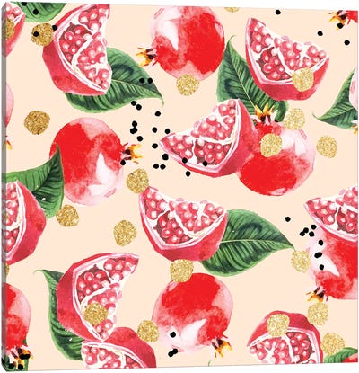 Sweet Pomegranate Canvas Art Print - Floral & Botanical Patterns