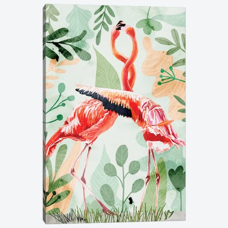 Flamingo Love Canvas Print #UMA780} by 83 Oranges Canvas Wall Art